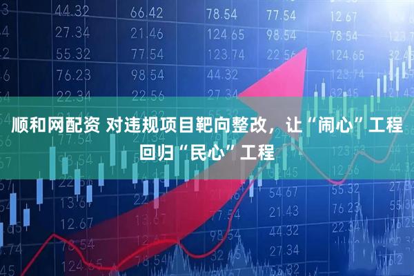 顺和网配资 对违规项目靶向整改，让“闹心”工程回归“民心”工程